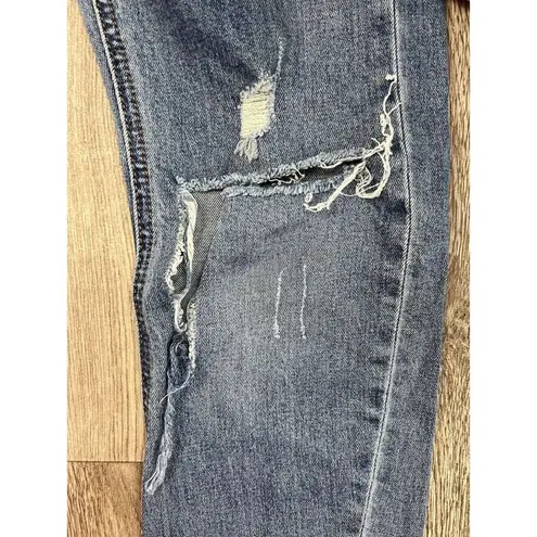 One Teaspoon  Distressed Medium Wash Skinny Jeans Size 27 Raw Hem Low Rise