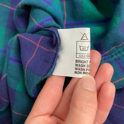 Neiman Marcus by Bonsoir Vintage Blue Plaid Nightgown Size Large Cabin, Comfy