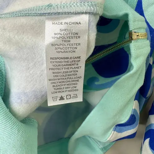 Hill House NEW The Allie Zip-Up Jacket Ocean Kaleidoscope Blue Jacket Small