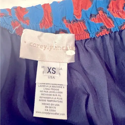 Corey Lynn Calter Shorts Women's XS Jordan Blue Rust High Waist Giraffe Lined