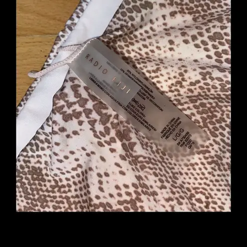 NWT Radio Fiji Bali Bikini Top & Bottom Snake Print Damen Ruffle Women’s Medium Pink