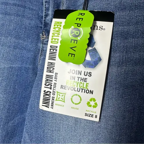 D. Jeans New High Waist Baby Rolled Skinny Jeans 8 Stretch Medium Wash Safira