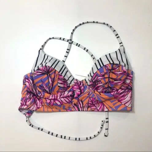 Salt + Cove LILAC Hawaii Printed Bikini Swim Top Orange Size undefined