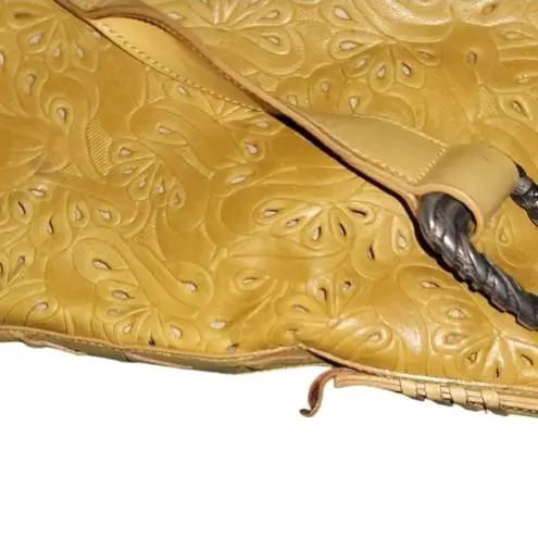 Roberto Cavalli Yellow Shoulder Bag with Slouchy Design