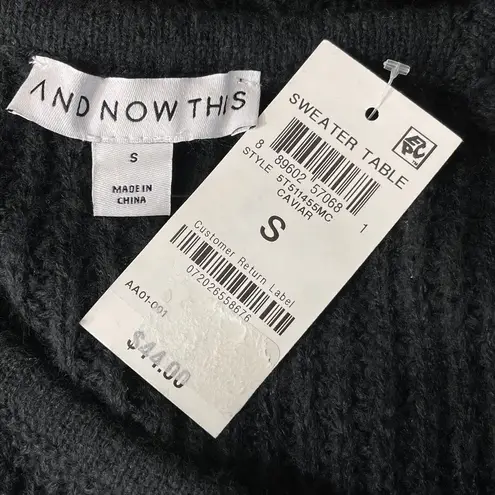 And Now This Small Crop Sweater Square Neck Long Puff Stretch Cavier Off