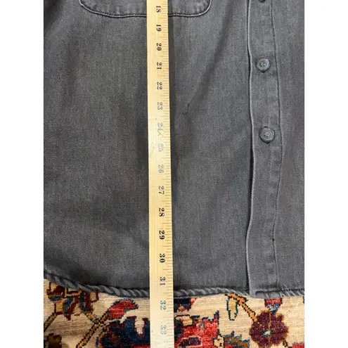 The Frankie Shop Dallas Oversized Denim Overshirt Dark Grey 100% Cotton XXXS/XSS