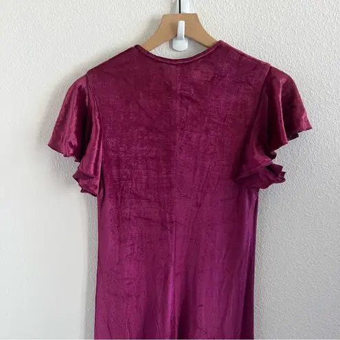 Vintage Corky Craig California Maroon Velour Dress Maxi Small