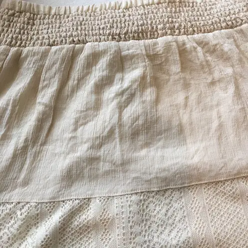 Joe B #118 TAN GAUZE LOOK SKATER MINI SKIRT