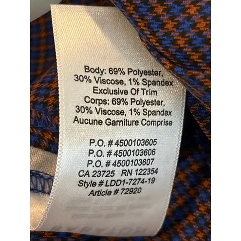 Babaton Aritizia Jethro Skirt in Blue Mini Grid Wrap Style Front Size 2 XS