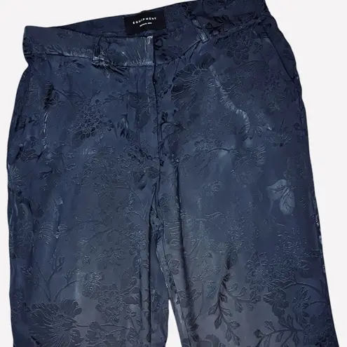 Equipment | Lita Jacquard Floral Navy Blue Elegant Clean Girl Pants Size 8