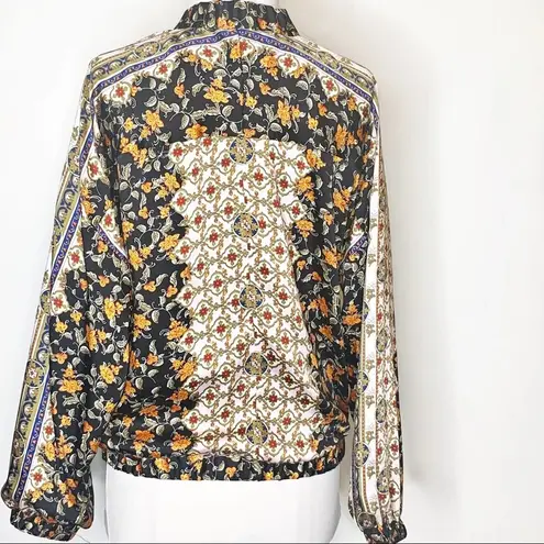 ZARA  satin scarf mixed print bomber jacket sz XS