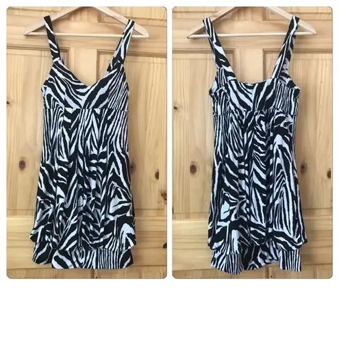 Forever 21 𝅺Forever Twentyone zebra print bubble skirt tank dress Jr M