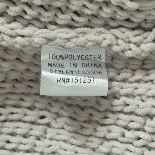 In Loom Boutique Cream/Gray Cowl Mock Neck Long Sleeve Sweater NWT