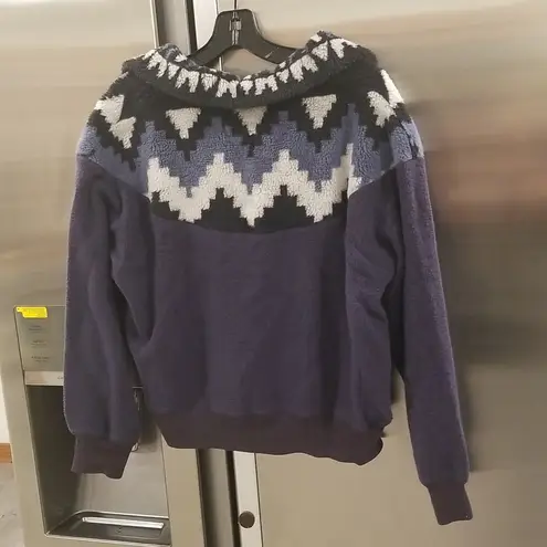 The Great ππ The Fleece Half Zip Pullover ~ Navy Canyon Geo 1 NWT