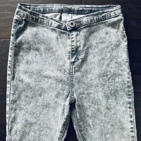 Classic Fashion Vintage 80s Grey Acid Washed High Rise Jeggings/Leggings Size L Size M