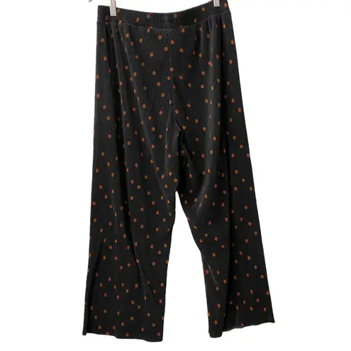 Topshop  Soft Polkadot Stretchy Black High Waist Pants 8-10 Wide Leg