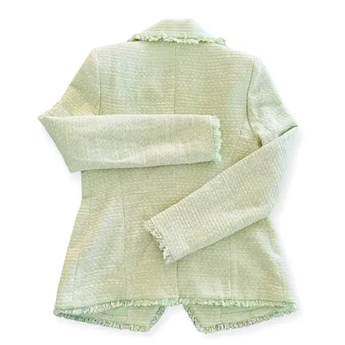 HOUSE OF HARLOW Pistachio Green Double Breasted Tweed Blazer Spring Size M NEW Size M