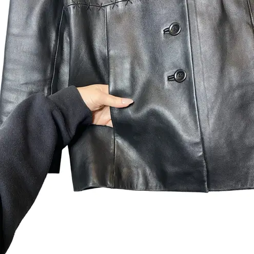 Caslon Vintage Leather Jacket Black