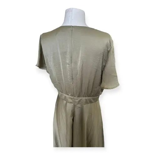 Billy J Sunny Daze Olive Green Tie Front Cutout Dress Size 14