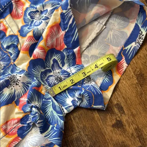 STYLUS Tropical Floral Print Shorts Size 10 Blue