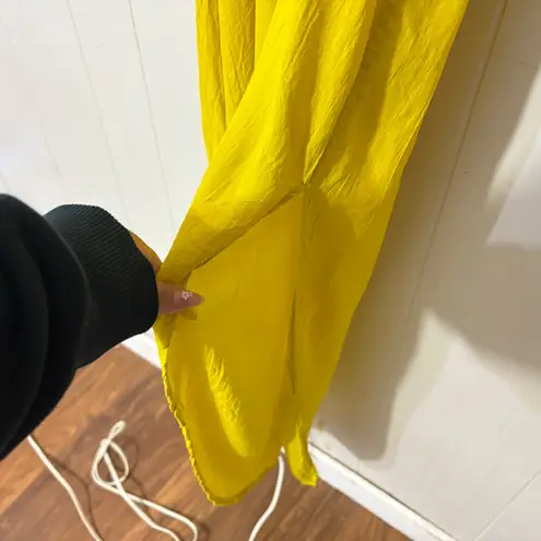 SWF Plunge Maxi Dress Citrus Chaos Yellow Size M Kimono Style, Chic Resortwear Size M