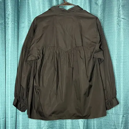 Hunter Bell Evangeline Black Casual Designer Popover Blouse Balloon Sleeve Top M