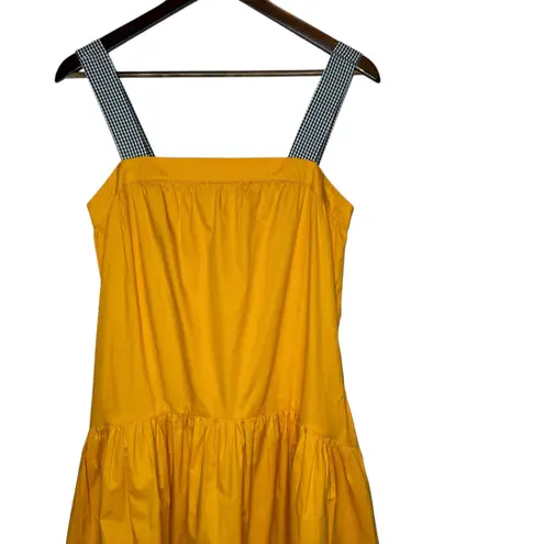 English Factory Shade High Low Midi Dress Gingham Strap Drop Waist size Small