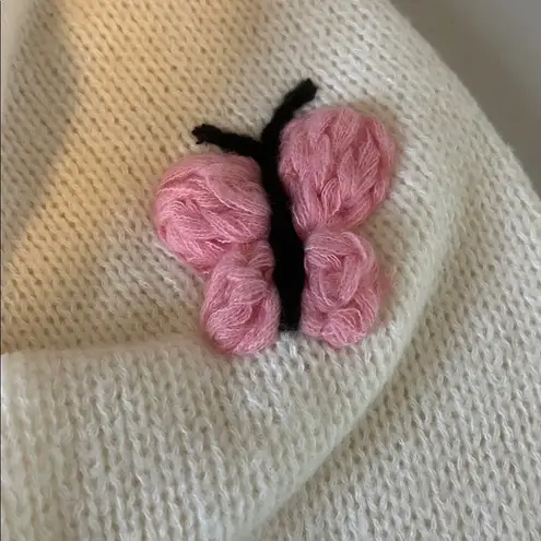 Luna Ivy Butterfly Cardigan Ivory/Multicolor Size Small