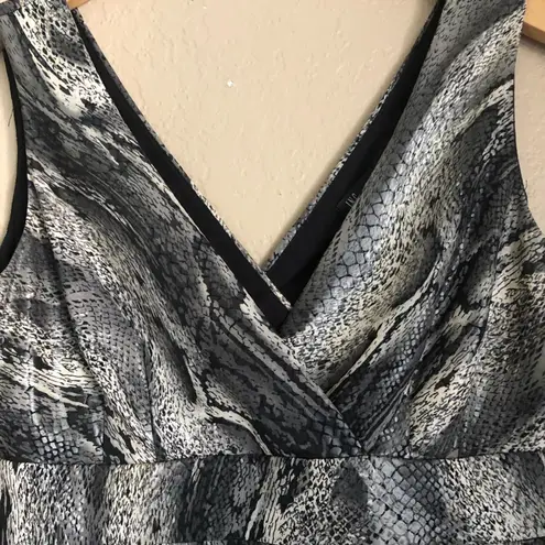 INC Snakeskin Sleeveless Babydoll Top Glam Faux Leather Empire Clubbing Date Black