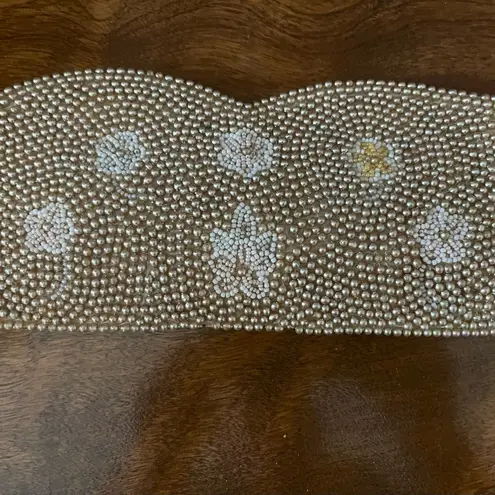 Unique Vintage Vintage 1950’s White Pearl Beaded Clutch Evening Bag