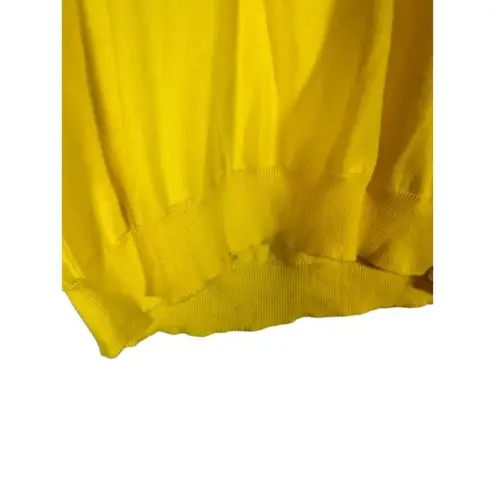 Ralph Lauren  Yellow Long Sleeve V-Neck Pima Cotton Knit Sweater Women Sz L