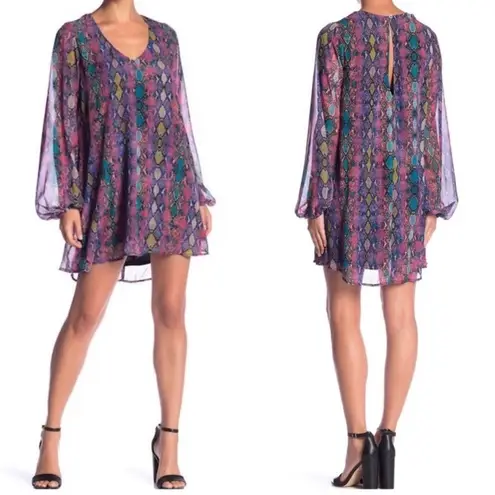 Show Me Your Mumu  Donnie dress rare jaguar print mini swing dress long sleeves