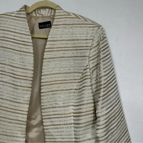 XScape Gold Striped Blazer Jacket With Shell Womens 14 Set Formal Dressy