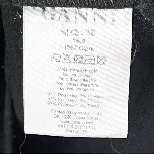 Ganni Clark Classic Black Bell Sleeves Hidden Back Zipper Dress, Size 4