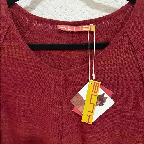 KUNA Wine Red Knit Tunic Sweater Peruvian Alpaca Wool Size L Large