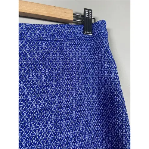 Margaret M Skirt Womens Size M Blue White Pull On Stretch Pencil Skater Mini Size M