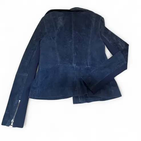 Ecru Navy Suede Jacket | Size XS