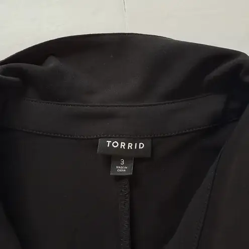 Torrid ‎ Black Studio Knit Shirred Front Button-Front Shirt Size 3X - Image 11