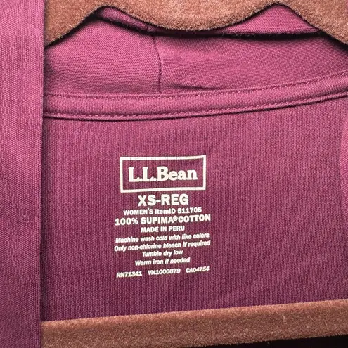 LL Bean Cardigan Open Pima Cotton Soft Long Sleeve Tunic Pockets Royal Plum XS Purple - Image 2