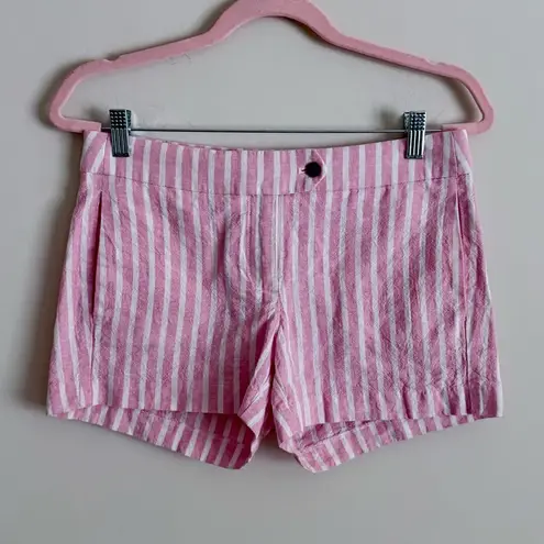J.Crew  Striped Linen Blend Shorts - Pink and White Stripes Size 2 - Image 1