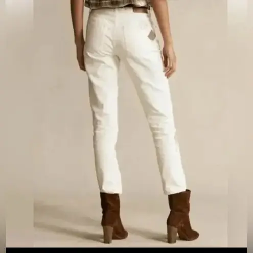 Ralph Lauren Polo  Woman The Avery Boyfriend Patchwork Jeans off white S 31  $298
