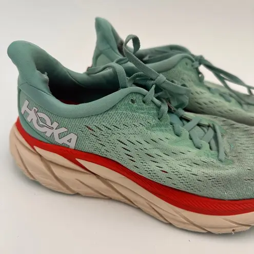 Hoka  One Women's Clifton Mint Aqua Running Shoes Sneakers Size 8