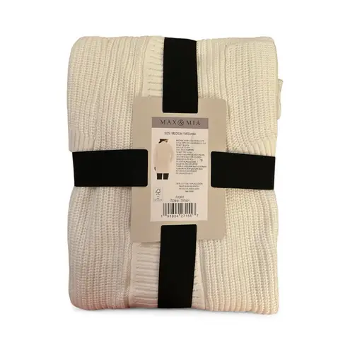 Max & Mia NWT Women's Open Front Long Sleeve Cardigan Sweater Ivory M