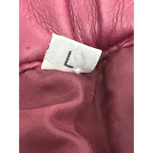 Vintage Burgundy Faux Leather Pencil Skirt Decorative Button and Liner Sz Large Red