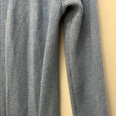 525 America Sky Blue Long Line Ribbed Knit Open Front Cardigan - Size Small