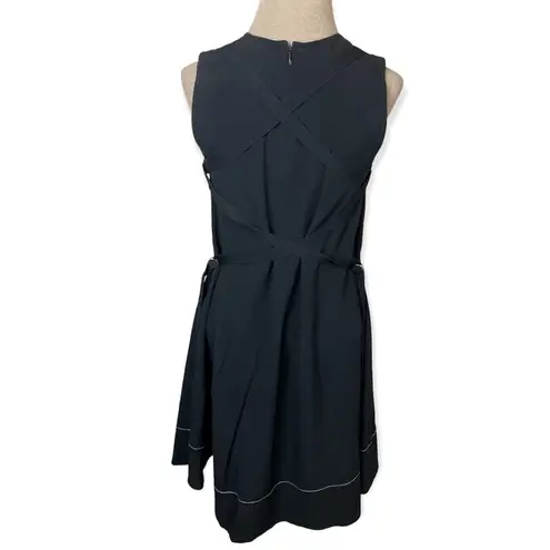 Proenza Schouler Size 2 Black Sleeveless Flared Dress lace up back