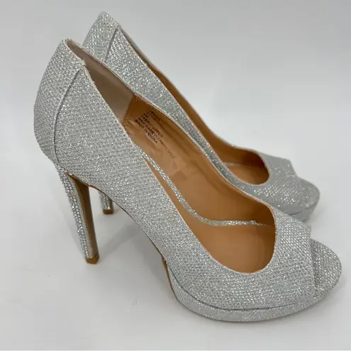 Thalia Sodi Women's Lenna Beaded-Heel Pumps in Silver Size 6M MSRP $60