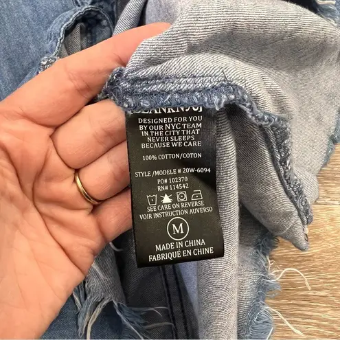 BLANK NYC  frayed denim mini‎ dress