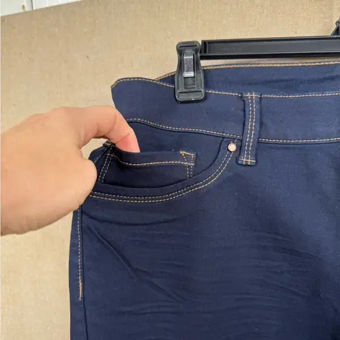 Workshop Republic Clothing WORKSHOP Republic Jeans Sz 14 Dark Blue Skinny Ankle Stretch Contrast Stitching