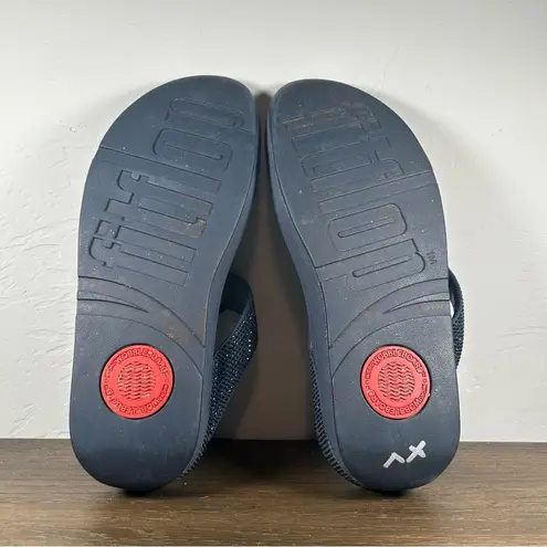 FitFlop Women's Blue Sparle Lulu Thong Sandals size 8